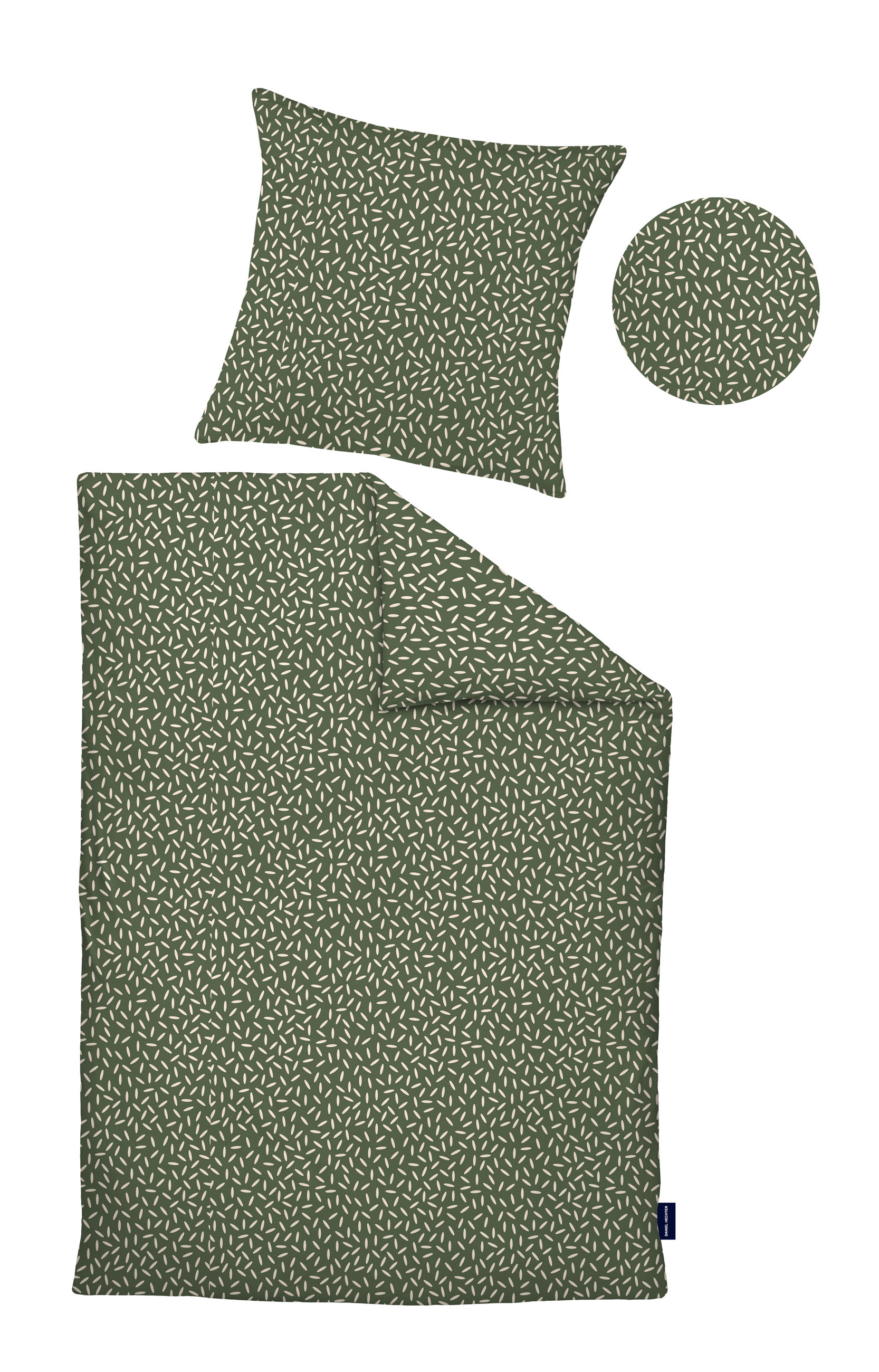 Daniel Hechter RENFORCE-Bettwäsche ca. 135x200cm in Farbe Fichte Daniel Hechter RENFORCE-Bettwäsche ca. 135x200cm in Farbe Fichte, Bettwäsche, Paketdecke, Kissen, Grünes Muster, Dreieckmuster