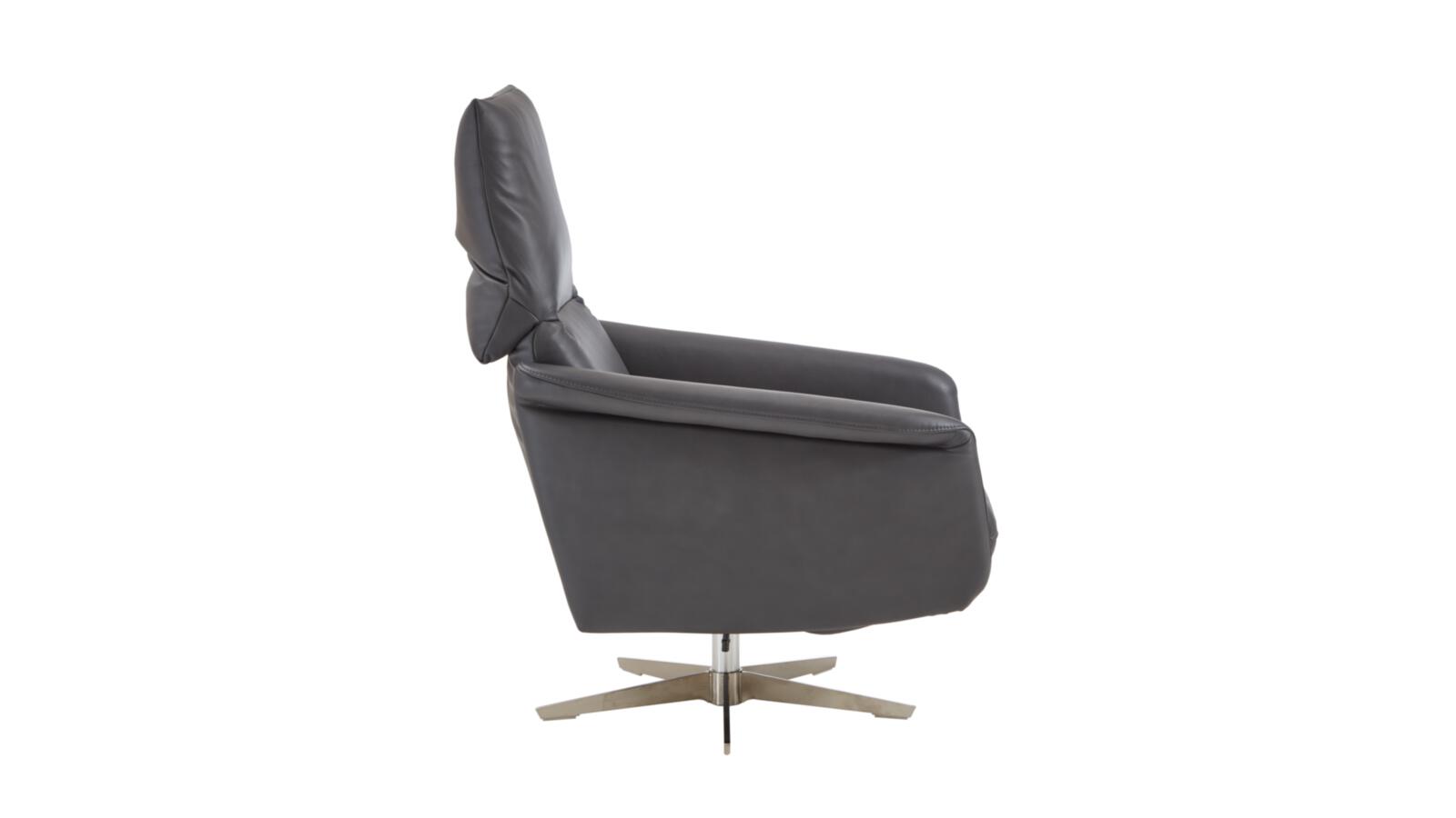Koinor Relaxsessel Saltis, Leder B-Bonito Calcolo, Sternfuß schwarz matt, Funktionsrücken, motorische Realxfunktion mit Akku, ca. B:75 H:78 T80 cm
