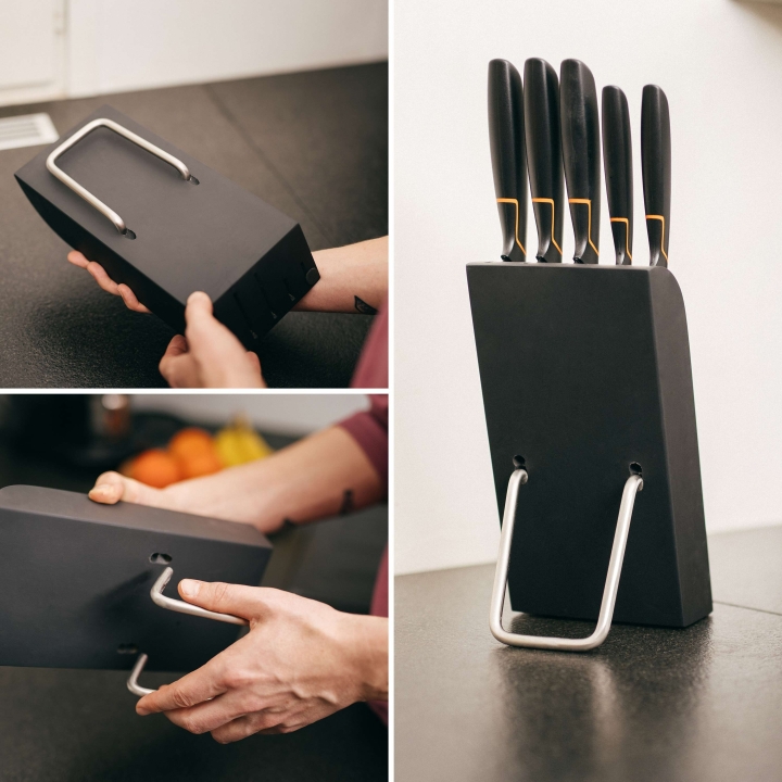 Fiskars Messerblock mit 5 Messern EDGE in Farbe Black