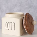 Boltze Vorratsdose Coffee H:14 cm COFFEE in Materialmix creme natur
