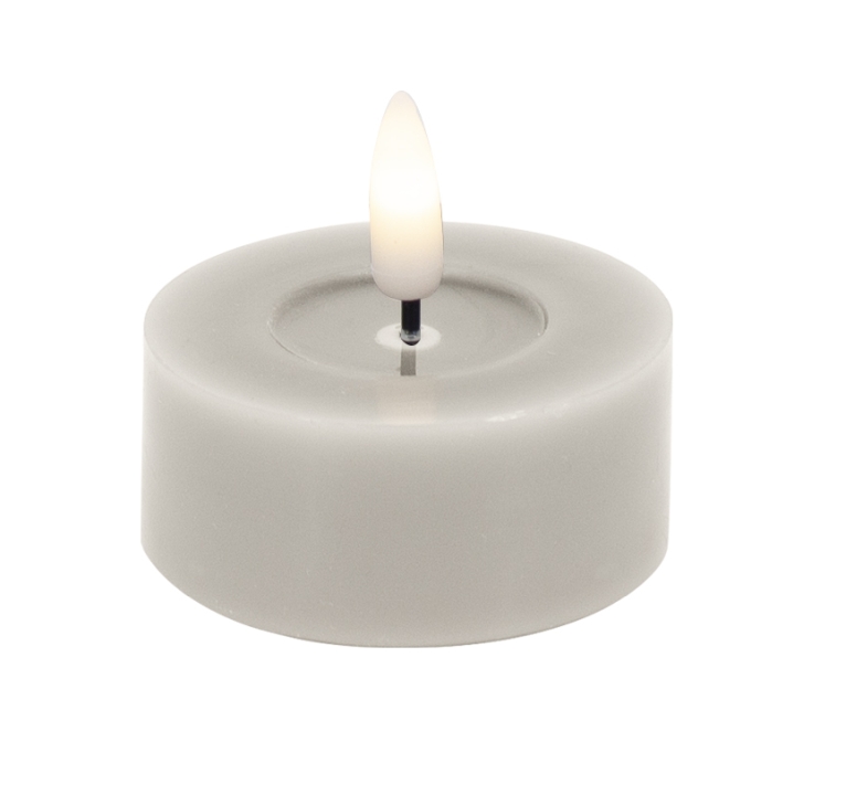 L.C. Wholesaler LED-Teelicht 2er-Set BASIC ca. Ø 4,5, H 2,5cm in sand smooth, 4.5x2.5cm