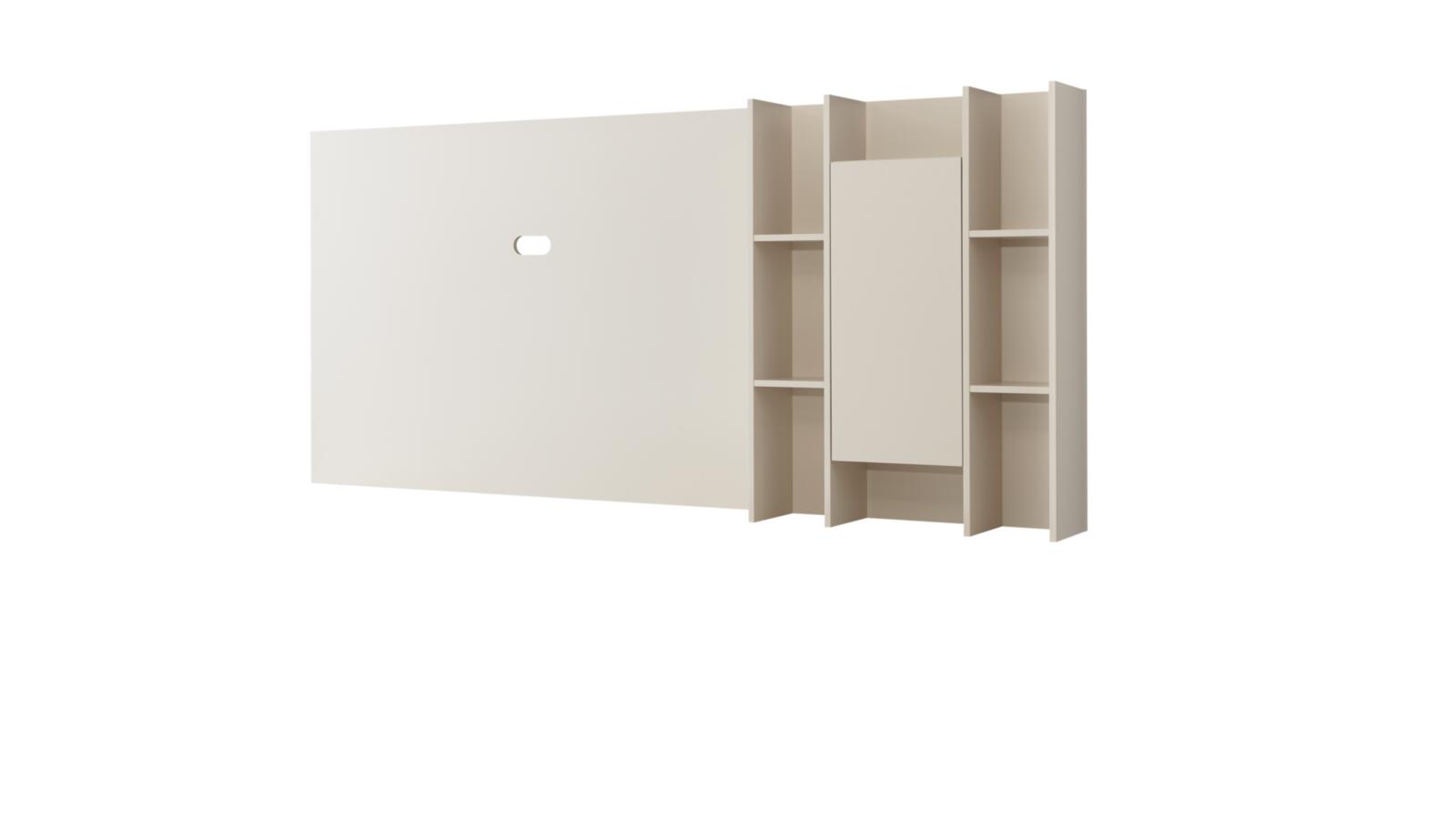 Interliving Lowboardkombination IL-2034 in Farbe Pastellsand matt lackiert/Eiche Echtholz furniert, bordwand, Schrank, Wandpaneel, Regal, Spanplatte