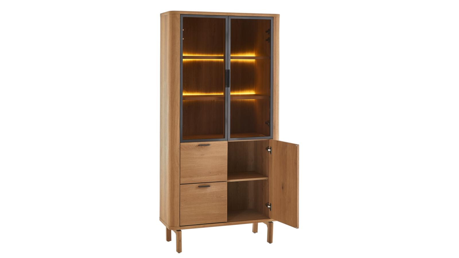 Habufa Vitrine ZADE ca. B100 H200 T42 cm in dune color