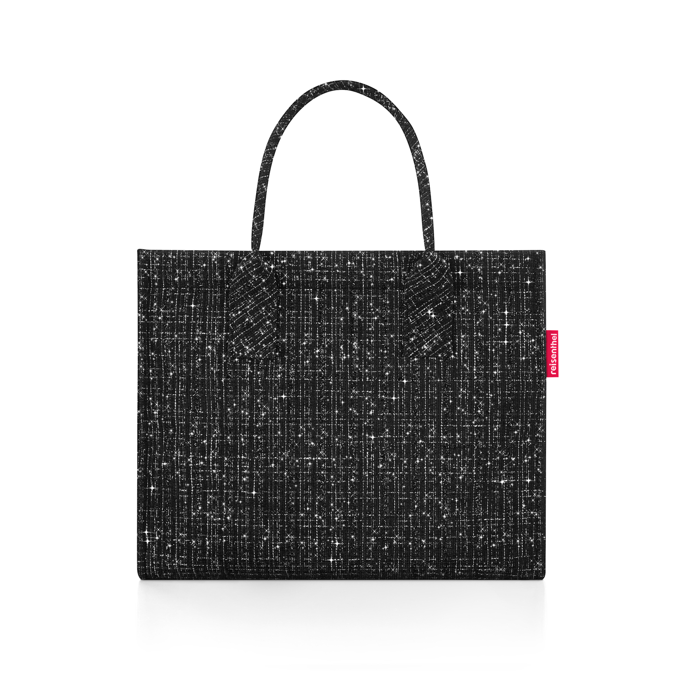 Reisenthel DAILY SHOPPER in Farbe bouclé black, Tote-Tasche, Schwarze Tasche, Glitzermuster, Stofftasche, Handtasche