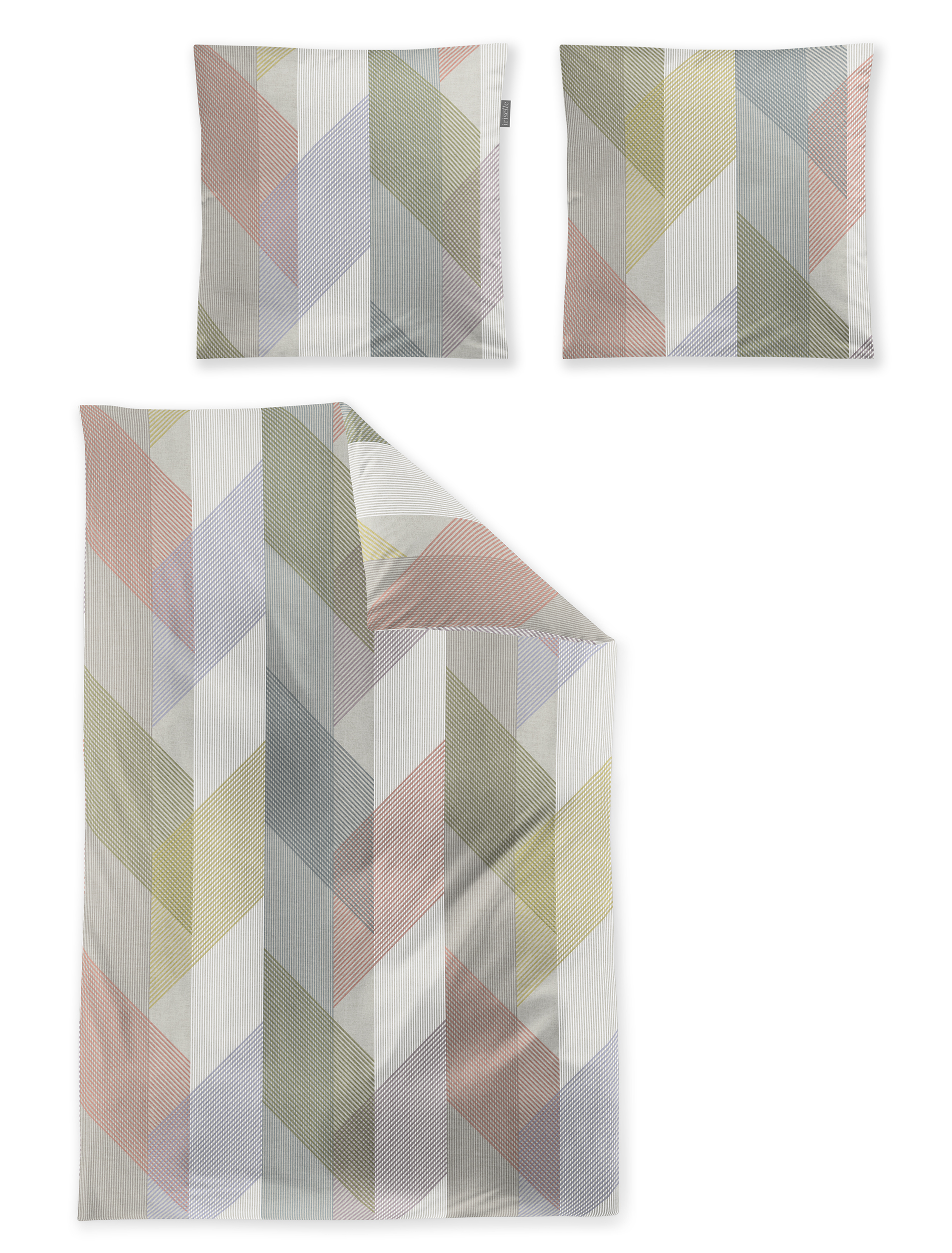 irisette Mako-Satin Bettwäsche WAVE in Farbe ca. 135x200cm, Dekoration für Zuhause, Kissen, Leinen