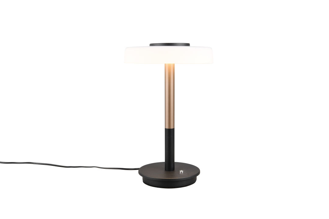 Trio LED-Tischleuchte CELESTE 1-flammig in Farbe Coffee, Glas weiß