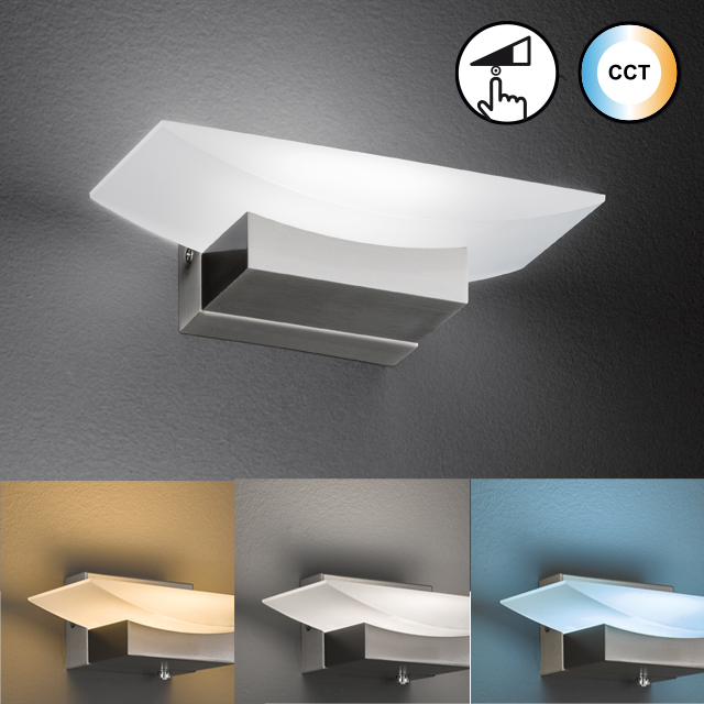 Fischer & Honsel LED-Wandleuchte BOWL TW 1-flammig in Farbe Nickel matt/Acrylglas satiniert
