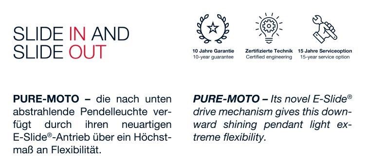 Paul Neuhaus LED-Pendelleuchte PURE MOTO 3-flammig in Farbe grau, Symbol, Symbol für Wiederverwertung, Text