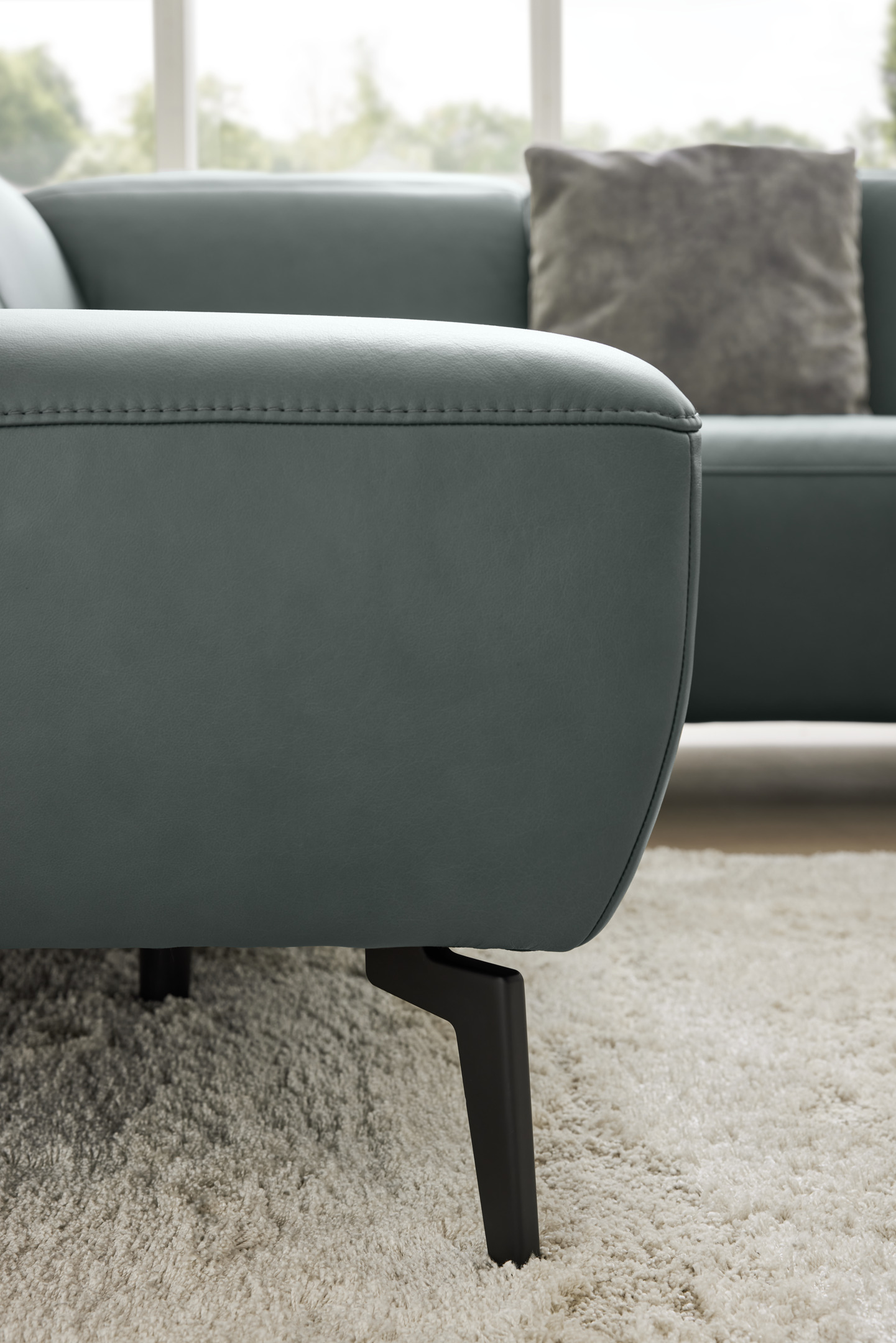 Musterring Polsterrundecke MR 1320 ca. 295x249cm in Leder Vivre opal