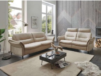 Hukla Polstergarnitur HU-SF24080 in Leder Doppio noce Pg.63, Dekoration für Zuhause, Kaffeetisch, Tabelle, Couch, Wohnzimmer