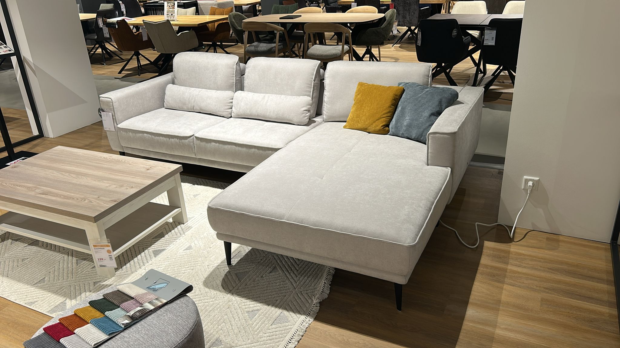Set One by Musterring Polsterecke in Stoff Vera silver Pg.01, Moebel, Couch, Chaiselongue