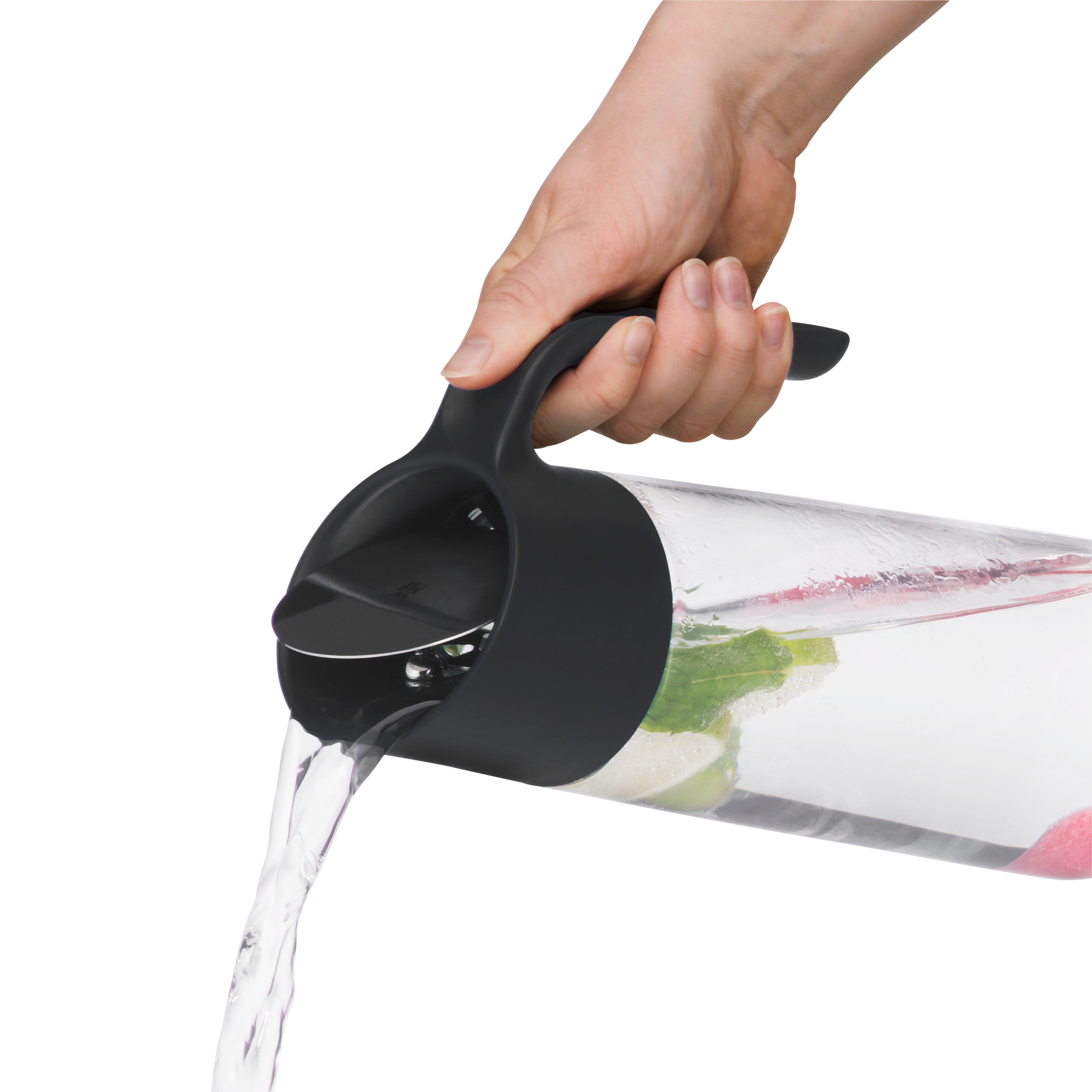 WMF Nuro Wasserkaraffe mit Griff, 1 l in tranparent/schwarz