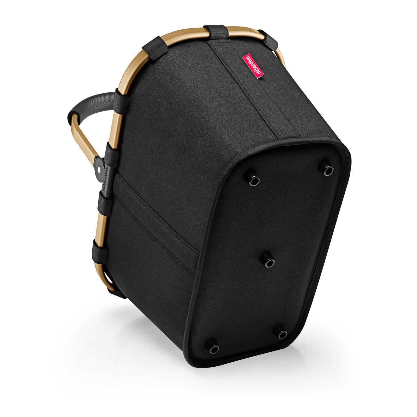 Reisenthel CARRYBAG in Farbe onyx gold, Transporttasche, Rucksack, sichtbarer Griff, schwarze Stoffe, Metallrahmen