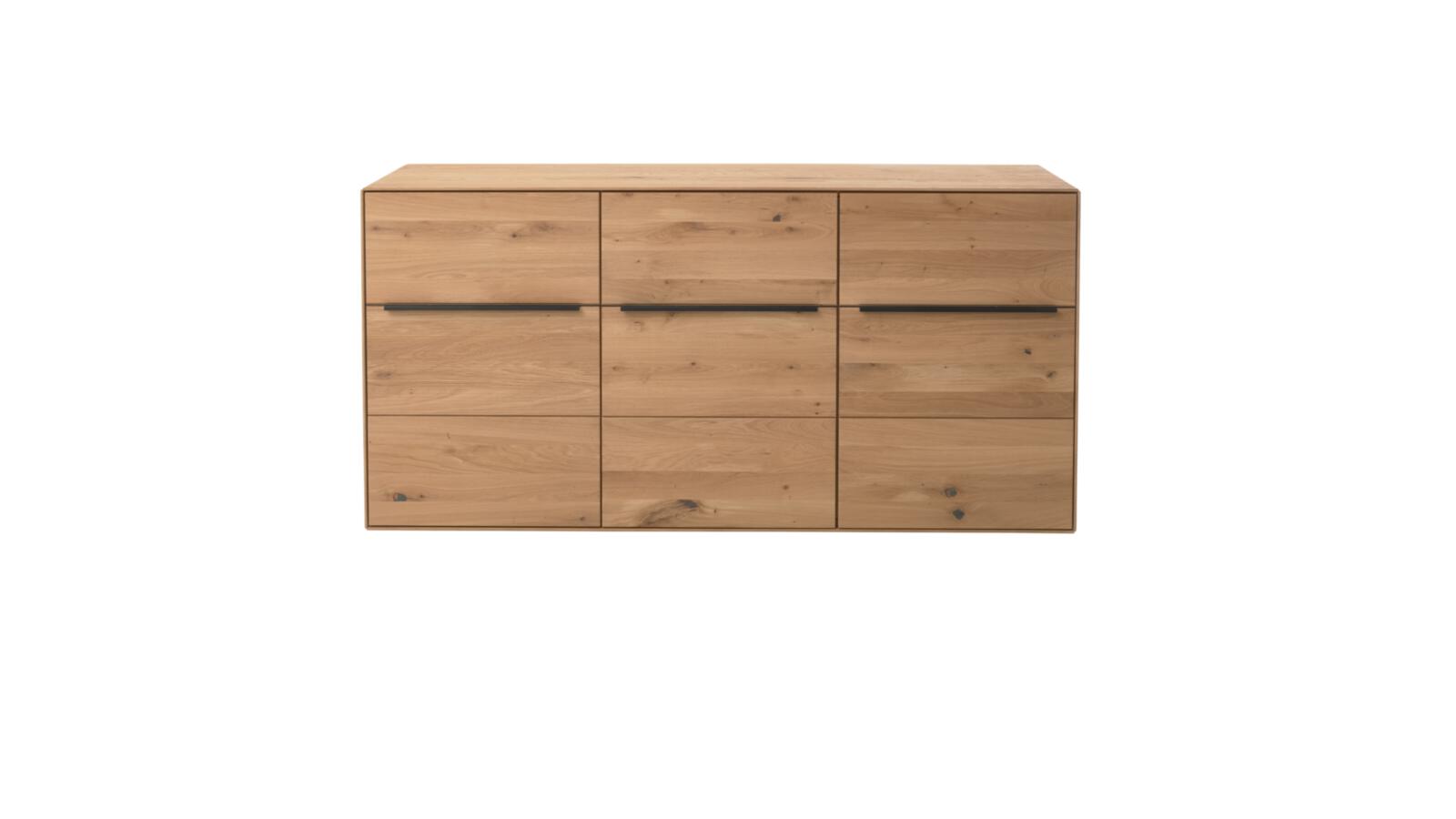 // Sideboard // Asteiche Bianco // Griff anthrazit // ca. B182 H90,3 T47,1 cm, Schrank, Sideboard, Eiche, Holzoptik, Schublade