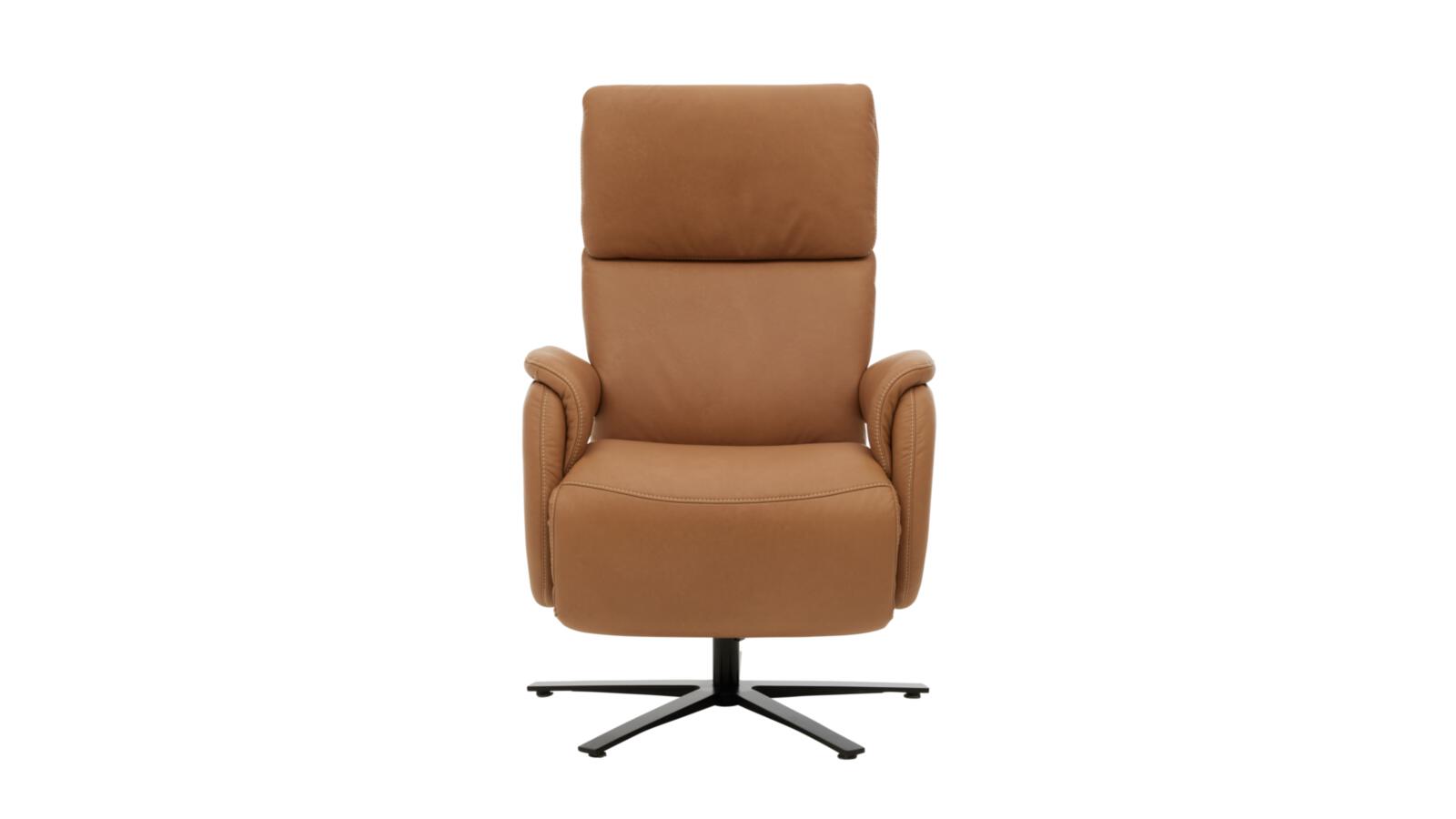 Interliving Relaxsessel INTERLIVING 4566 in Farbe Leder Longlife Evita hazel, Sessel, Lehne, Bezug-Leder, Drehstuhl, Schwarz Basis