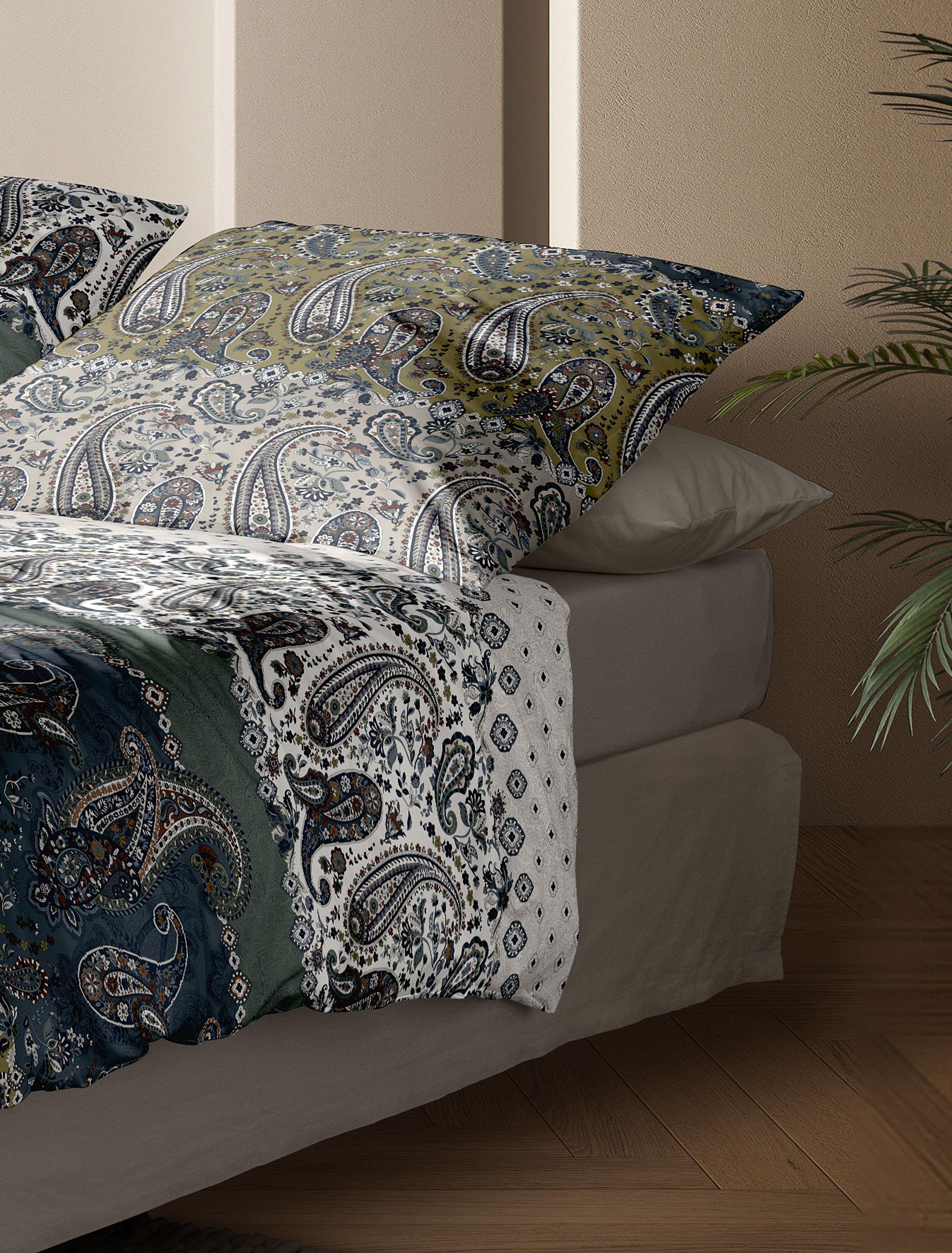 Irisette Mako-Satin Bettwäsche WAVE ca. 155x220cm in Farbe petrol Irisette Mako-Satin Bettwäsche WAVE ca. 155x220cm in Farbe petrol