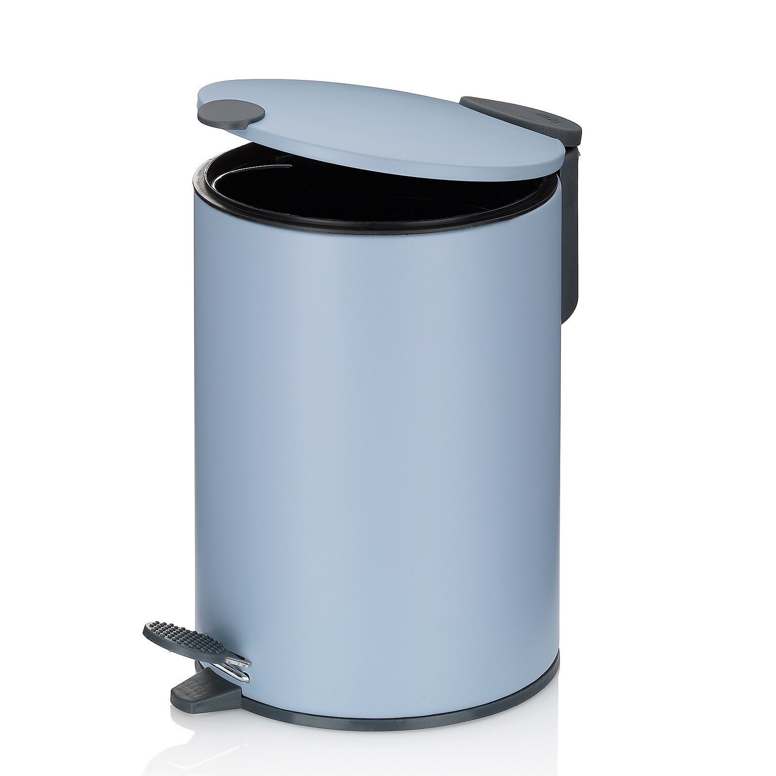 Kela Kosmetikeimer MATS in Farbe Nebelblau, Abfalleimer, Mülleimer, Pedalbetrieb, Rund, Blau, Mülleimer, Abfallbehälter, Pedalabfalleimer, Runder Eimer, Blau