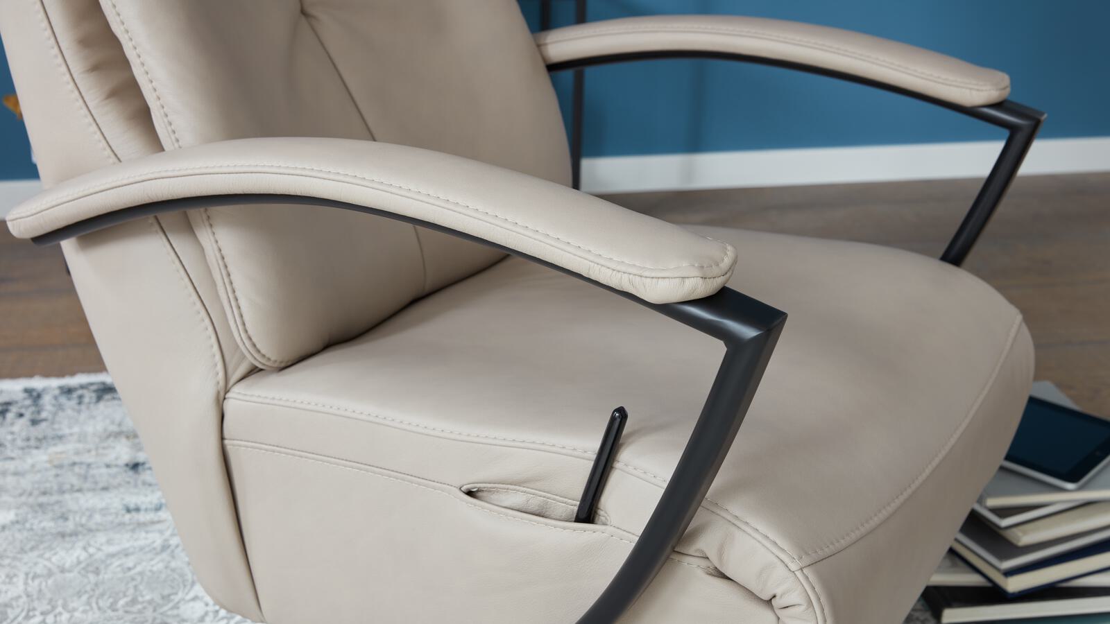 Comfortmaster TV-Sessel CM-HU1157 in Leder Vivre pearl