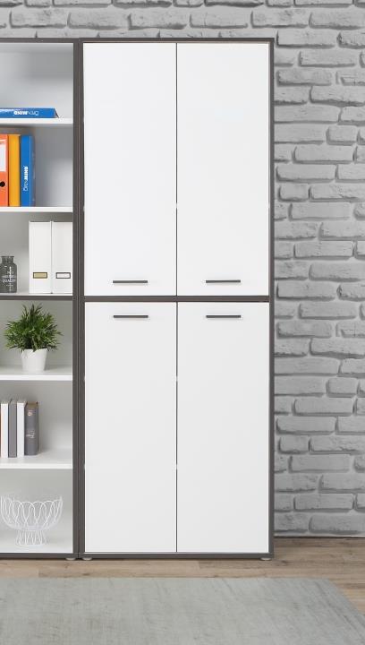 Forte Aktenschrank Keflavik in weiß/Absatz Wolfram grau Forte Aktenschrank Keflavik in weiß/Absatz Wolfram grau
