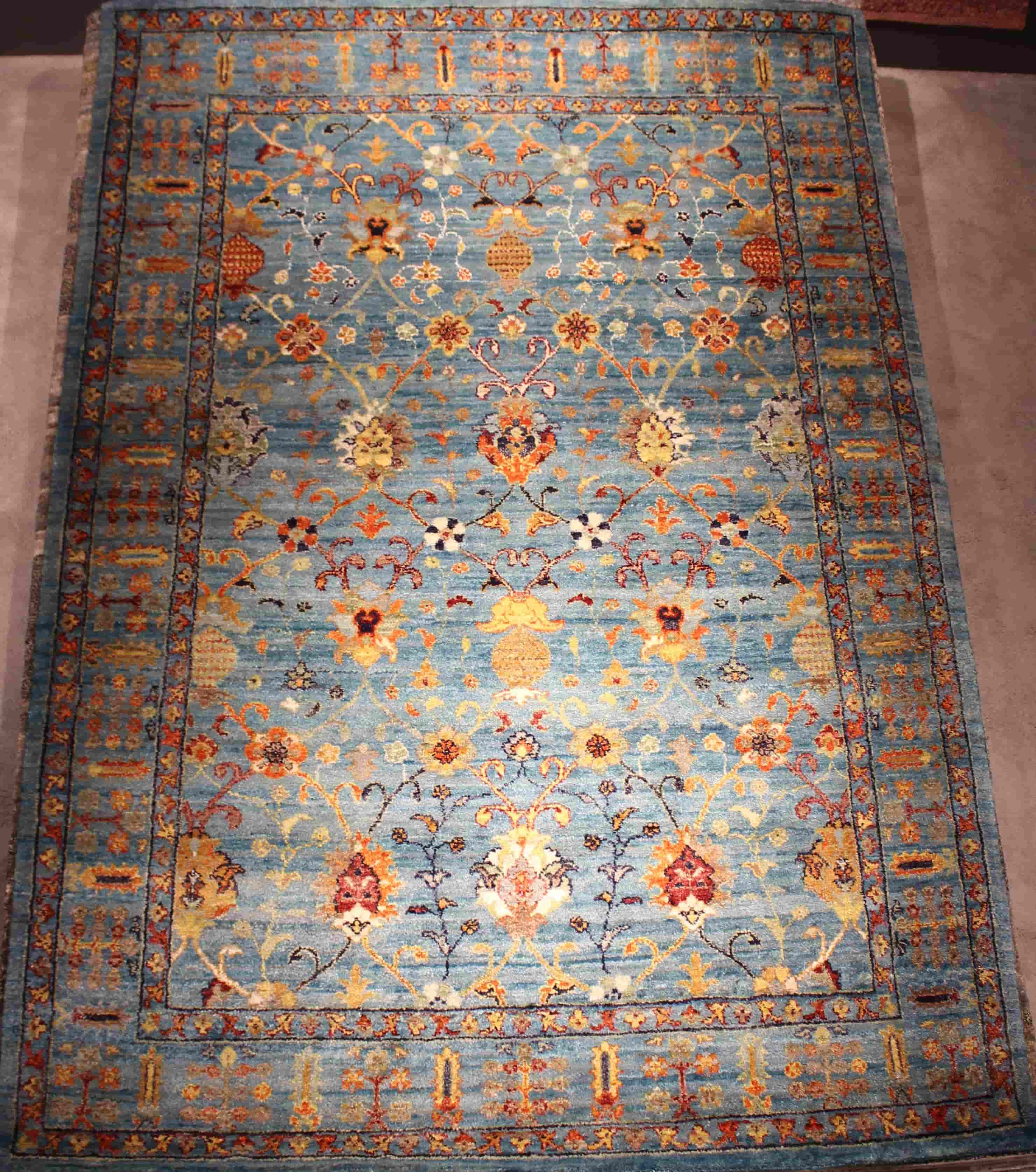 Theo Keller Teppich Reza ca. 170x240cm in turquoise Theo Keller Teppich Reza ca. 170x240cm in turquoise