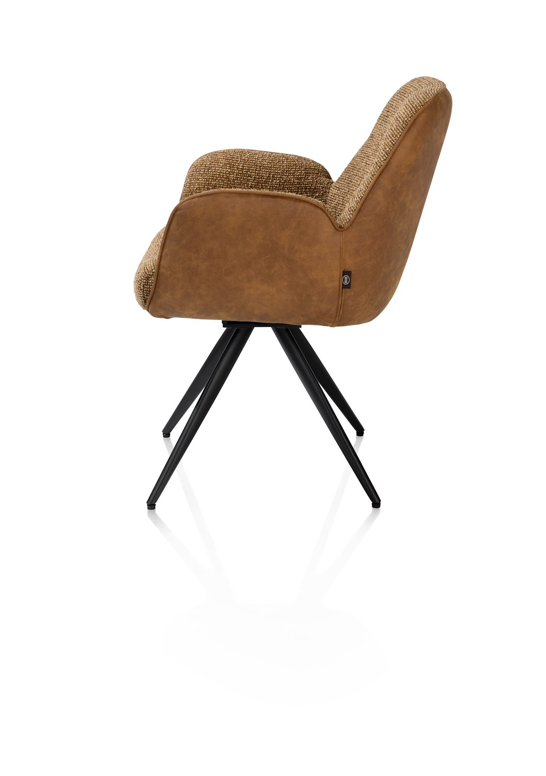 Henders & Hazel Armlehnstuhl PIPPA ca. B57 H85 T66 cm in Stoffkombi Oregon/Sevilla , Sessel, Lehnsessel, Korboptik, Holzbeine, braun