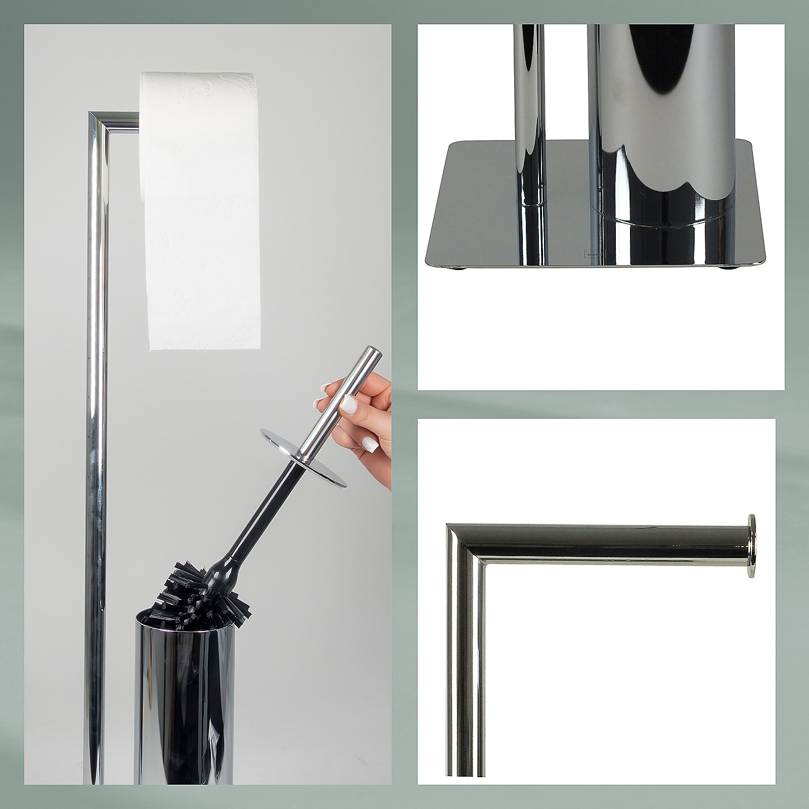 Kela Toilettengarnitur STYLE in Farbe silber glänzend, Sinken, Waschbeckenhahn, Dolch, Messer, Waffe