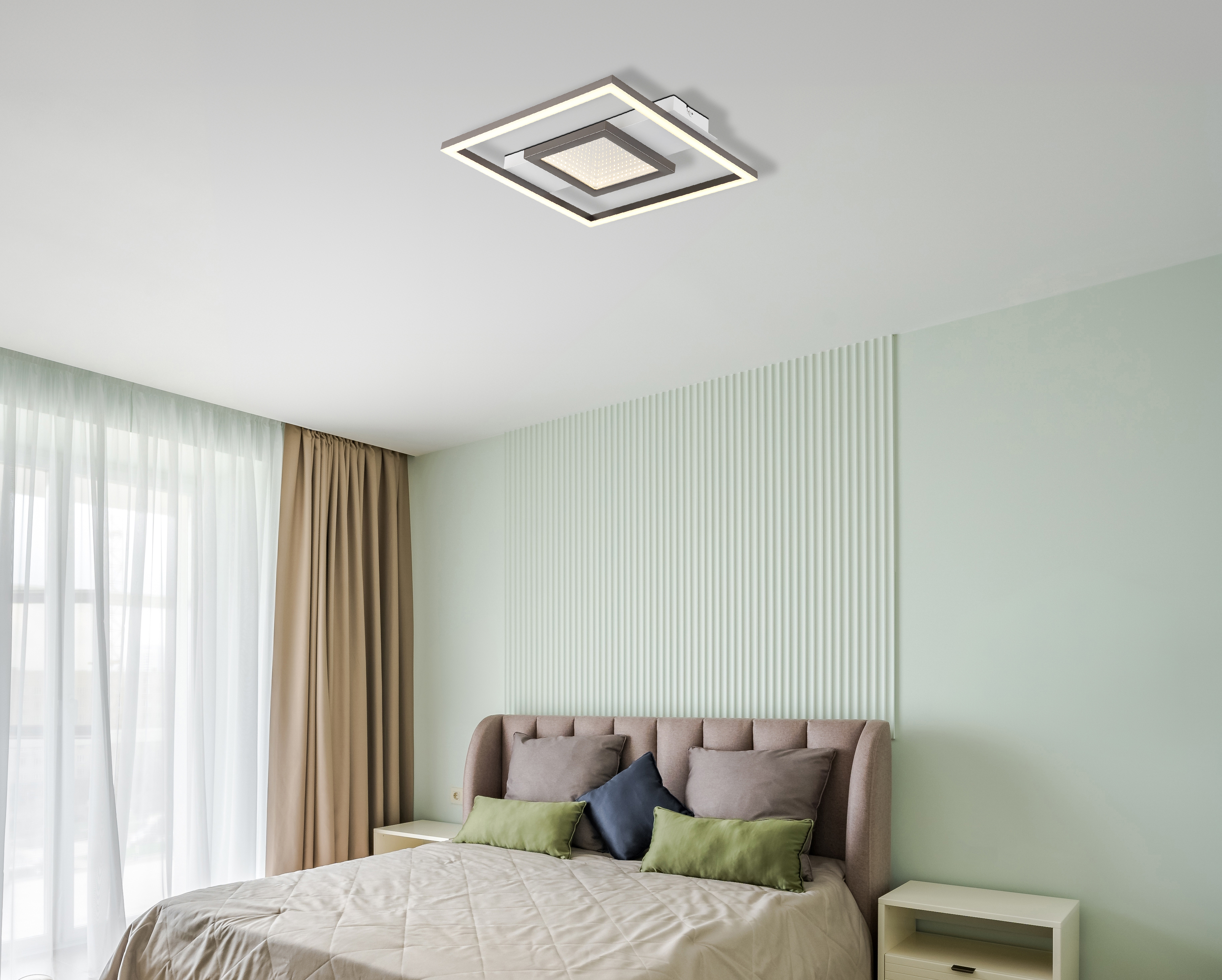 LED-Deckenleuchte in Fb. Weiß Matt, kaffee, opal, decke, zimmerdecke, lampe, modern, raumdeko