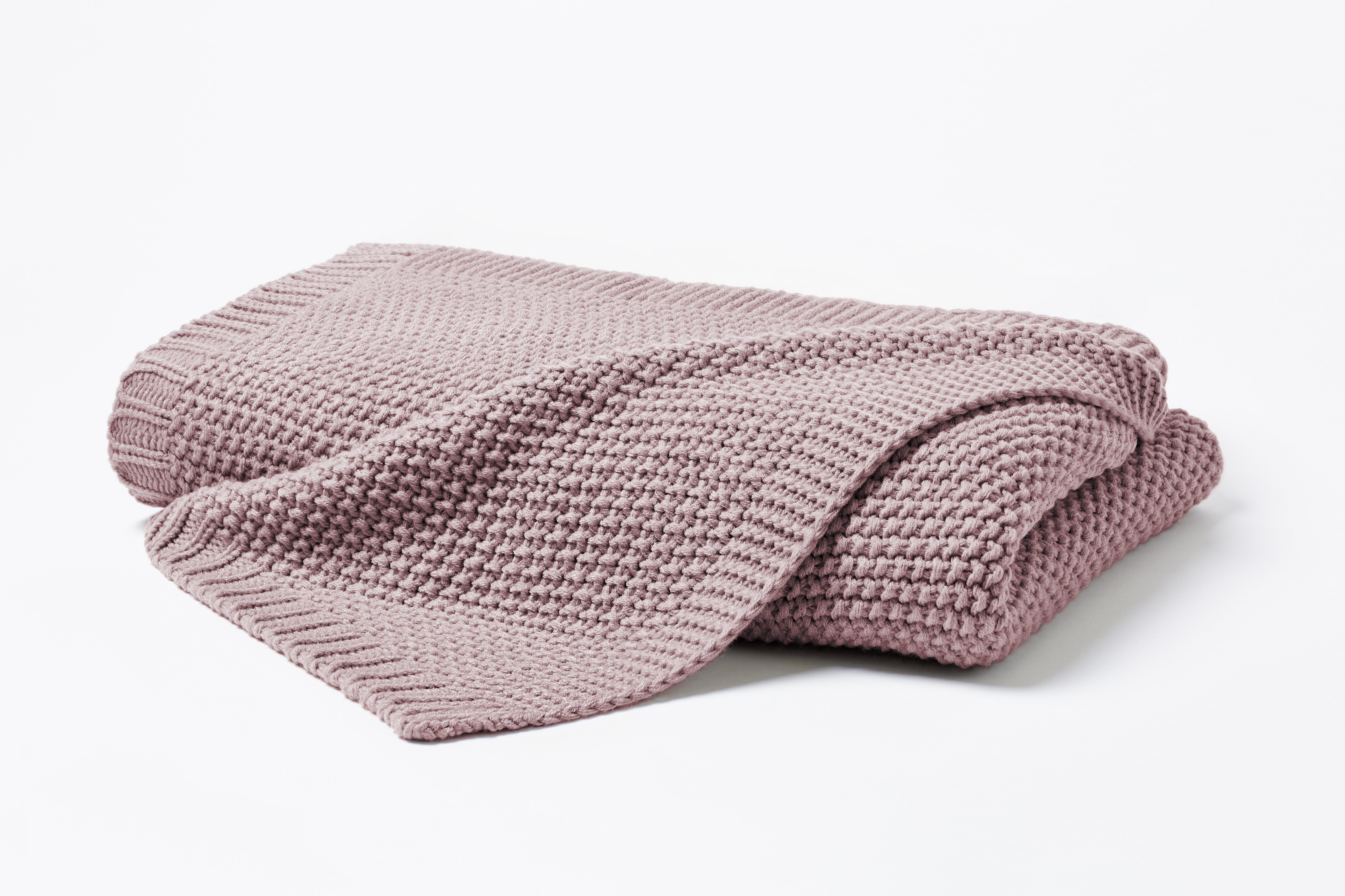 Hahn Haustextilien Strickdecke 130x170cm in Farbe mauve,