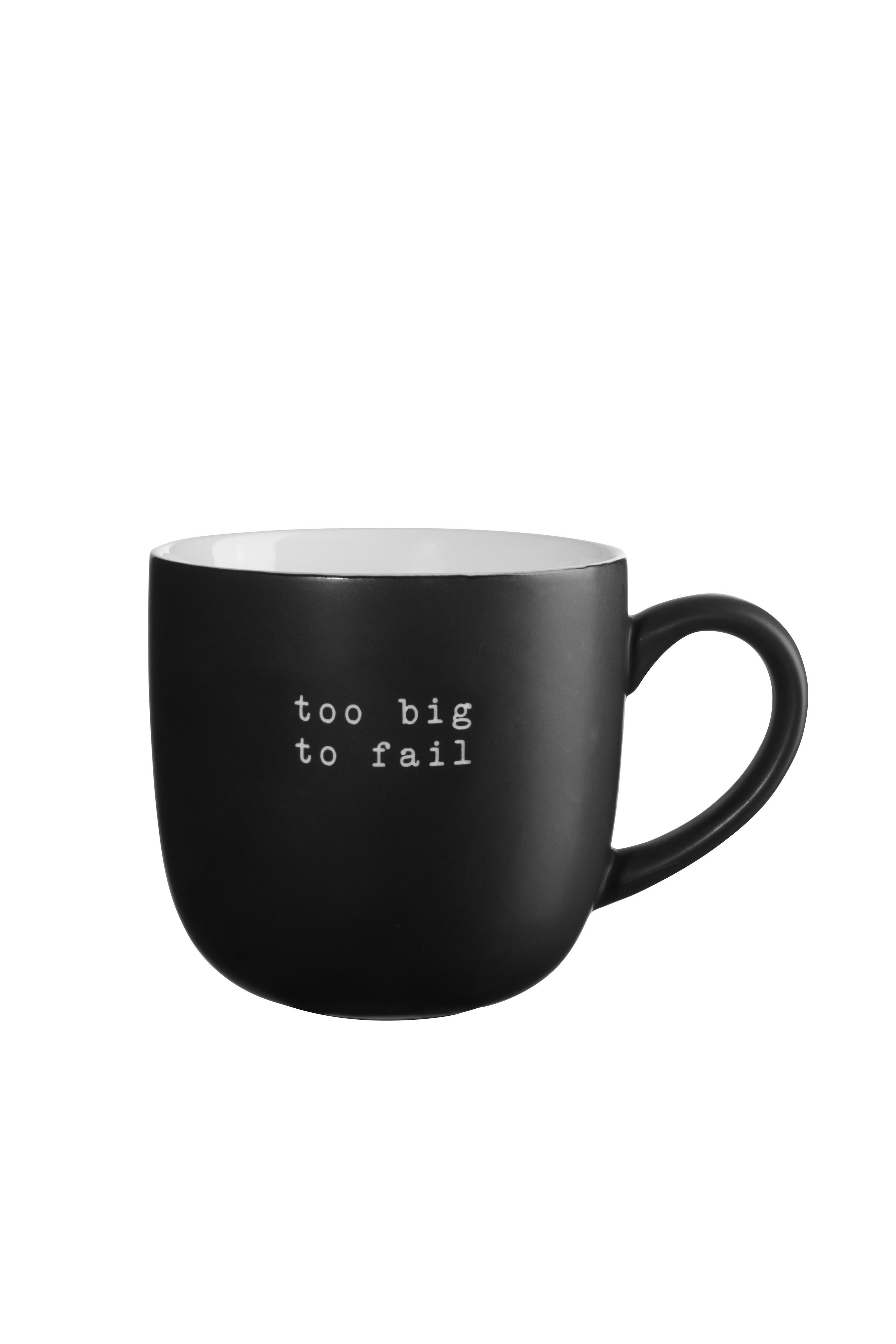 ASA Selection Henkelbecher HEY! Durchmesser ca. 11, Höhe ca. 10,5 cm in schwarz matt, Becher, Tasse, Keramik, Schwarz, Spruchtext