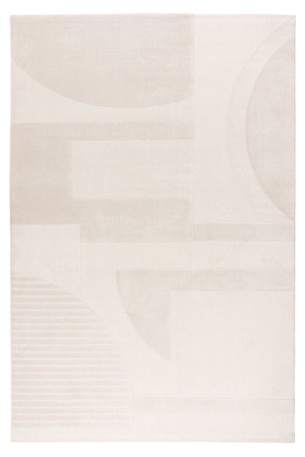 Webteppich BERGAMO ca. 160x230cm in Farbe ivory, abstract rug, neutrale farben, geometrisches muster, teppich, weiche textur