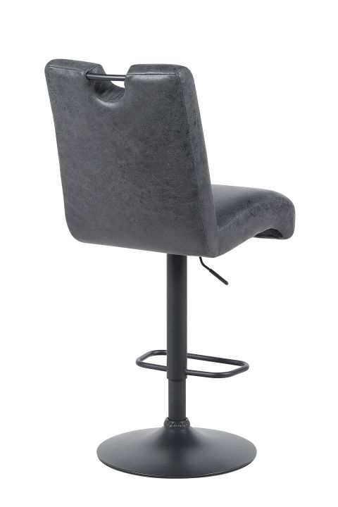 Hela Barhocker MAJA H ca. B45,5 T63 cm in Stoff Vintage Anthrazit 46, Barhocker, verstellbar, Ruecklehne, Metalltbase, schwarz