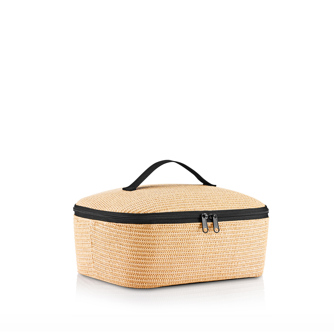 Reisenthel COOLERBAG M POCKET in Farbe raffia black, Strandkorb, Aufbewahrung, Stoffkorb, Tragetasche, Korbgeflecht