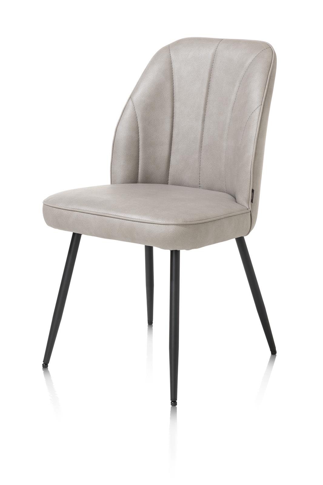 Henders & Hazel Stuhl Leo Stoff Grau, Stuhl, Sessel, Polsterstuhl, Beige, Schwarzbeine