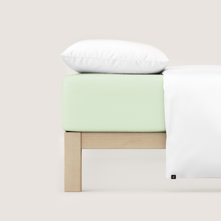 Schlafgut Casual Spannbettlaken ca. 120x200-130x200cm in Farbe Green Light