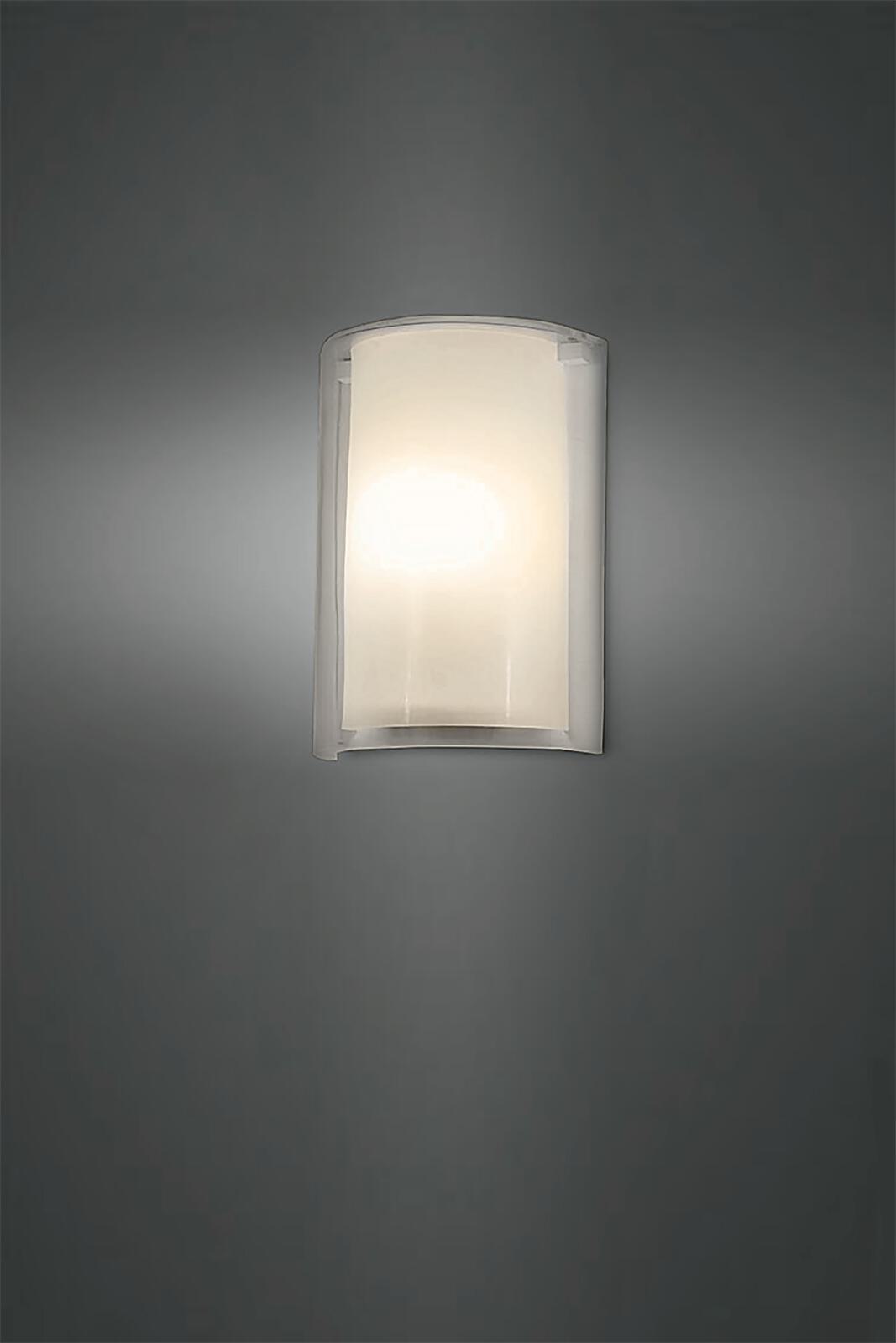 Fabas Luce Wandleuchte Maribel in grau transparent/Glas