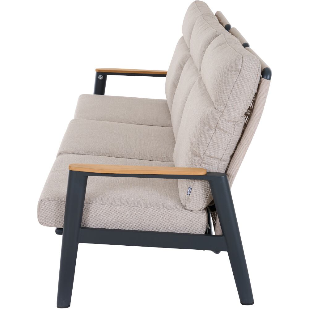Lounge-Bank 3-sitzig CORTINA ca.B214 H97 T81 cm in Aluminium matt anthrazit, Moebel, Stuhl, Sessel