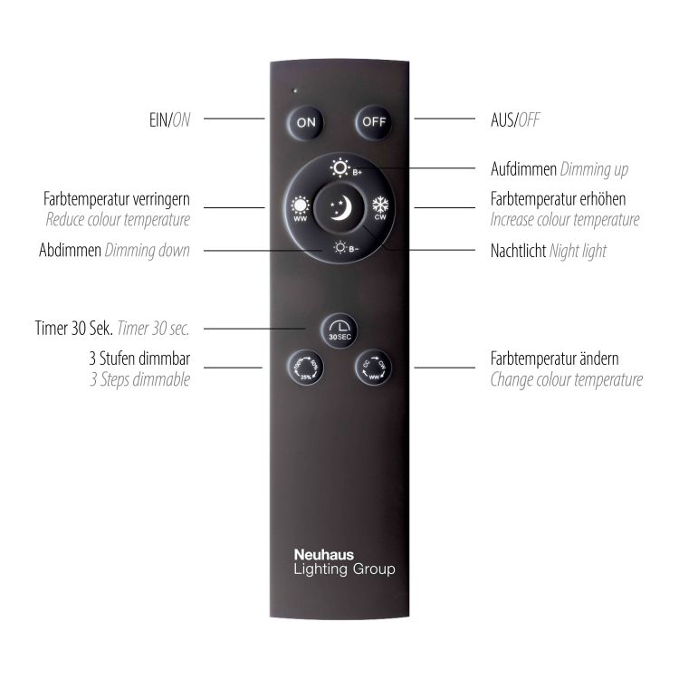 Paul Neuhaus LED-Wandleuchte PURE MIRA 1-flammig in Farbe schwarz, Elektronik, Fernsteuerung, Elektrisches Gerät, Schalter