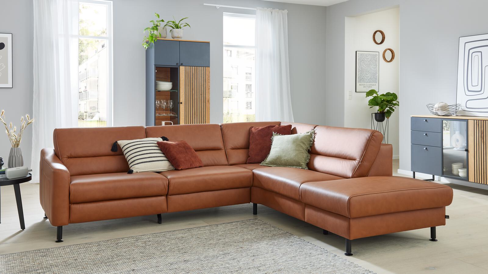 Interliving Polstergruppe IL 4355 ca. 269x238cm in Leder Vivre parkett