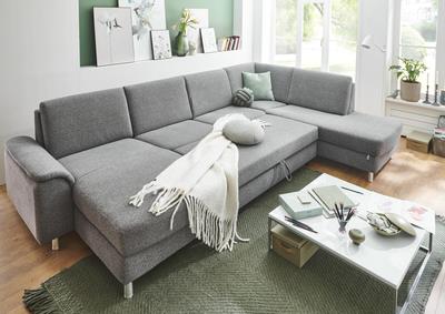 Dietsch Wohnlandschaft CASA ca. 335x195cm in Stoff silber