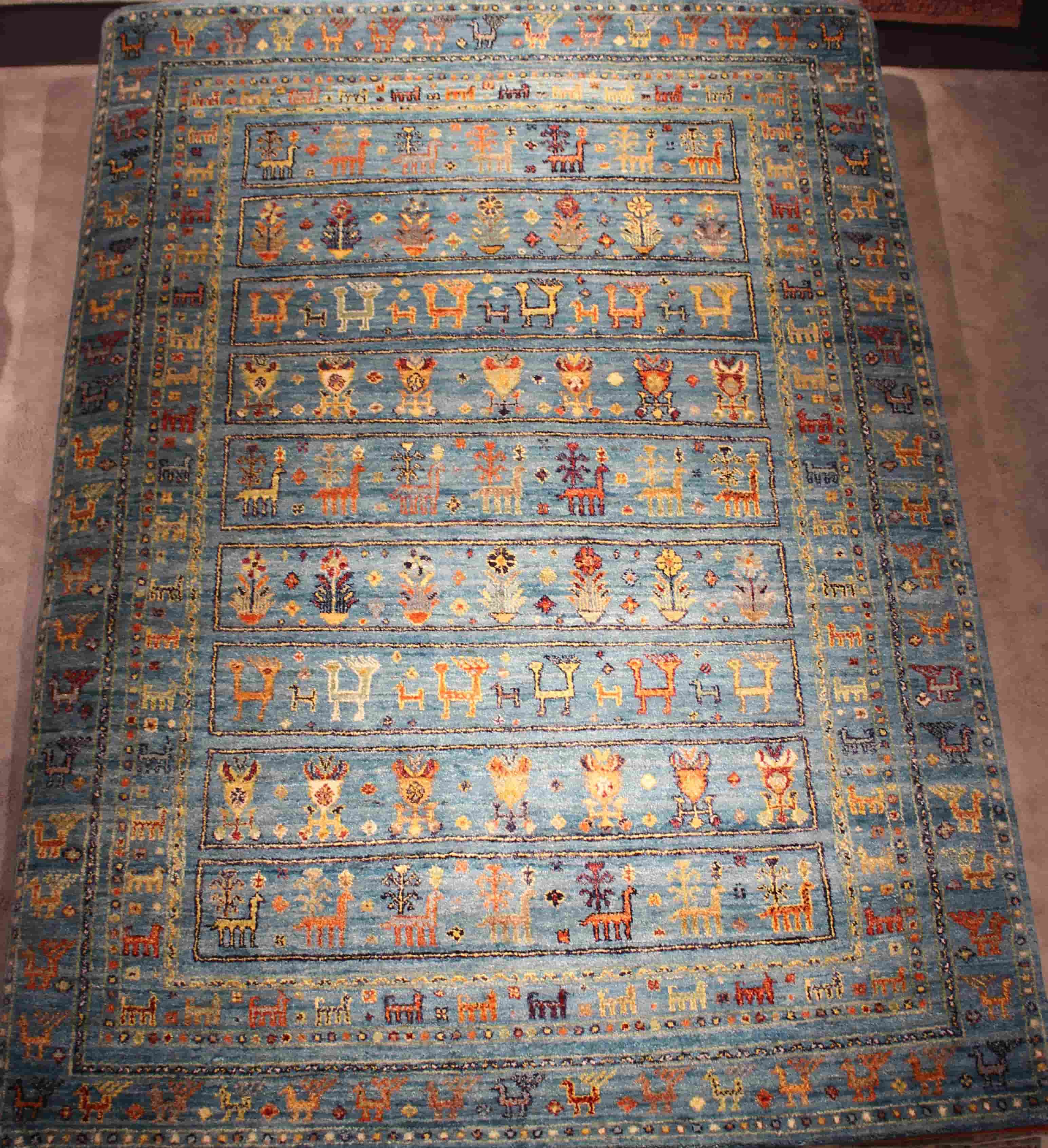 Theo Keller Teppich Reza ca. 170x240cm in turquoise Theo Keller Teppich Reza ca. 170x240cm in turquoise