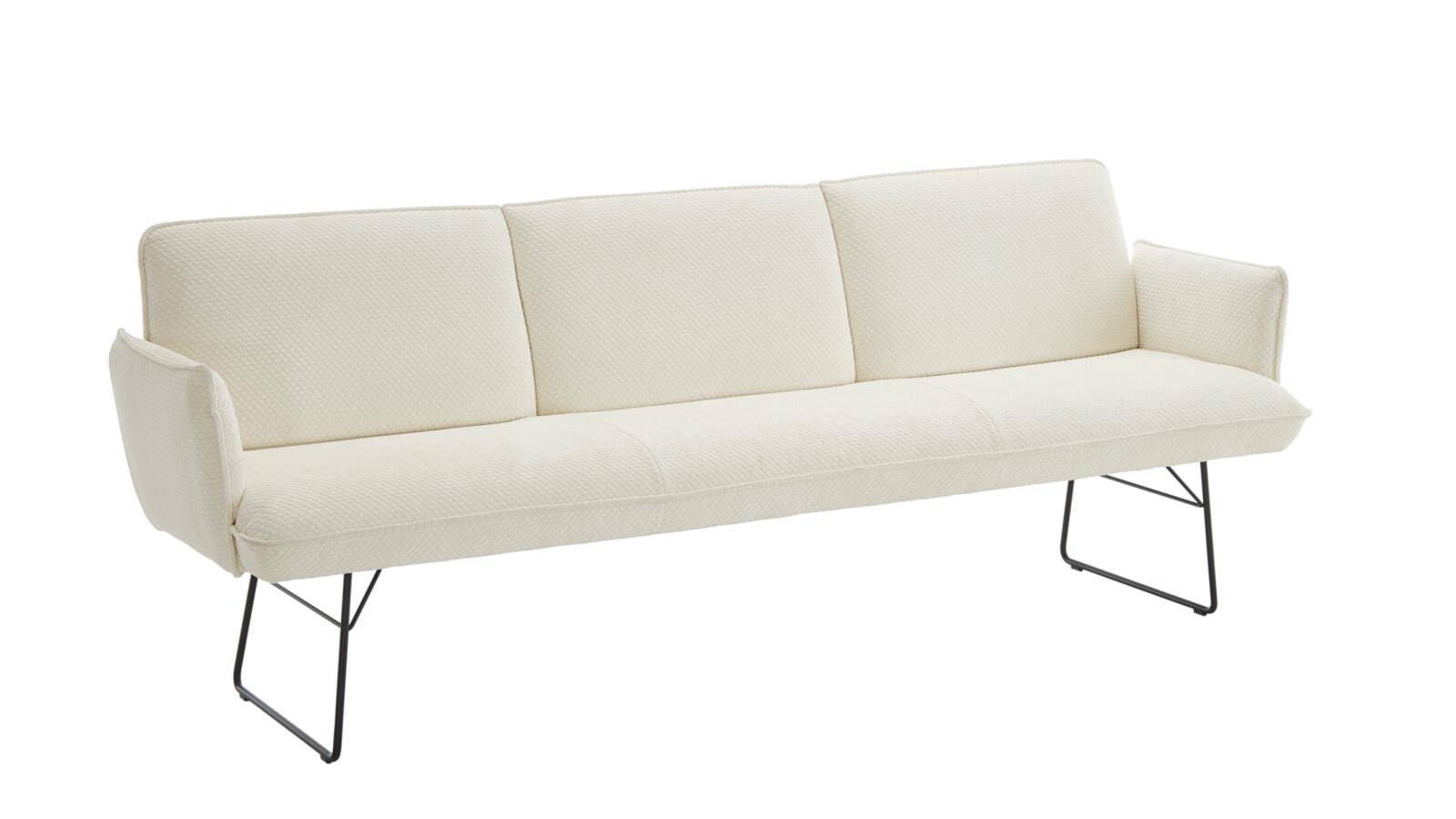 K + W Solobank BASE (4239) ca. B232 H88 T68 cm in Stoff 0940-30 offwhite