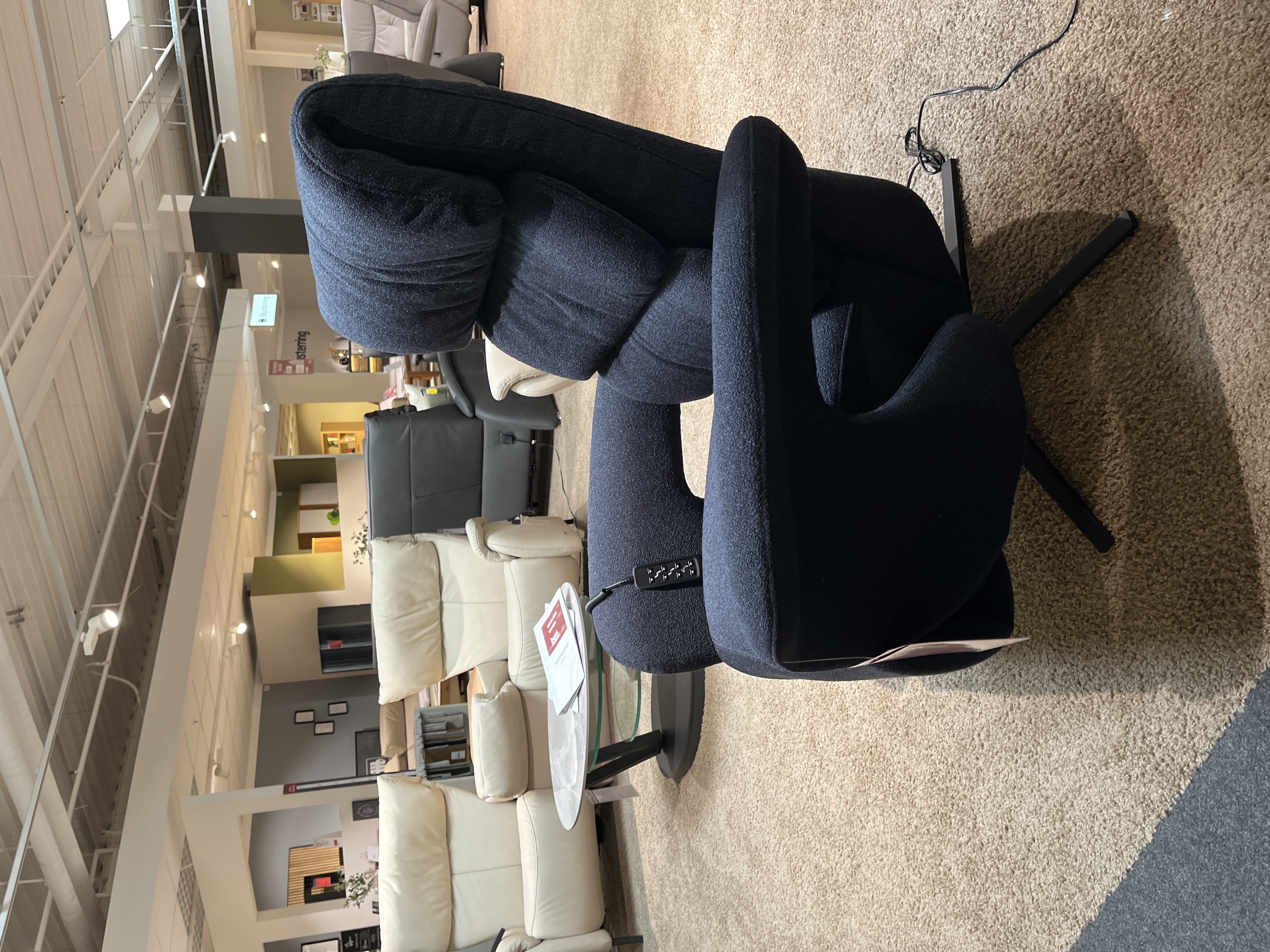 Relaxsessel M EASY SWING (7628) in Steoff Loop Nimbus, Sessel, Schaukelstuhl, Gleitsessel, Polstersessel, Bezugstyp
