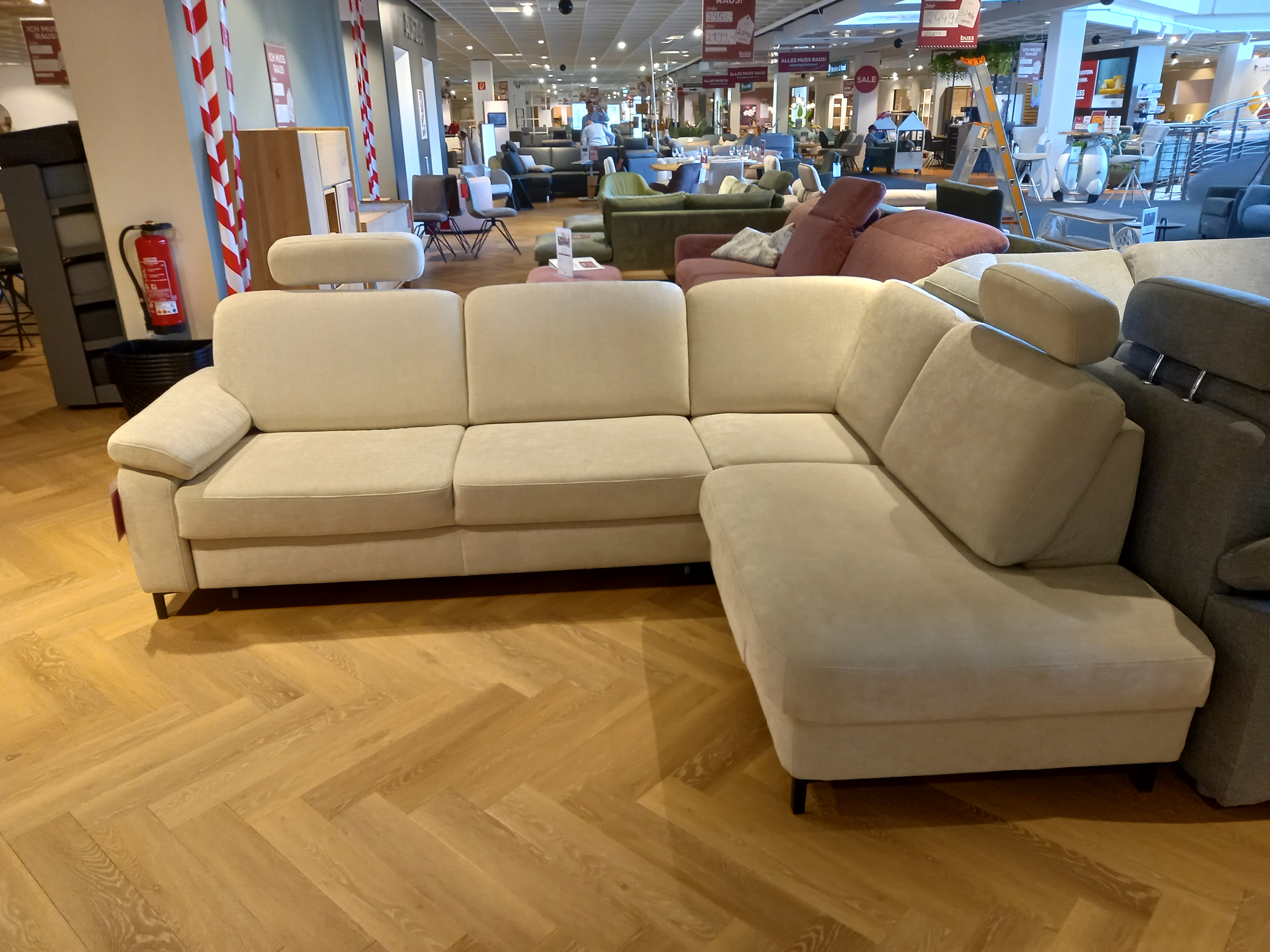 Polstergruppe ZE-EM22126 in Stoff Cody beige Pg.B, Sofa, Wohnzimmermöbel, Beige, Couch-Landschaft, Riesen-Sofa