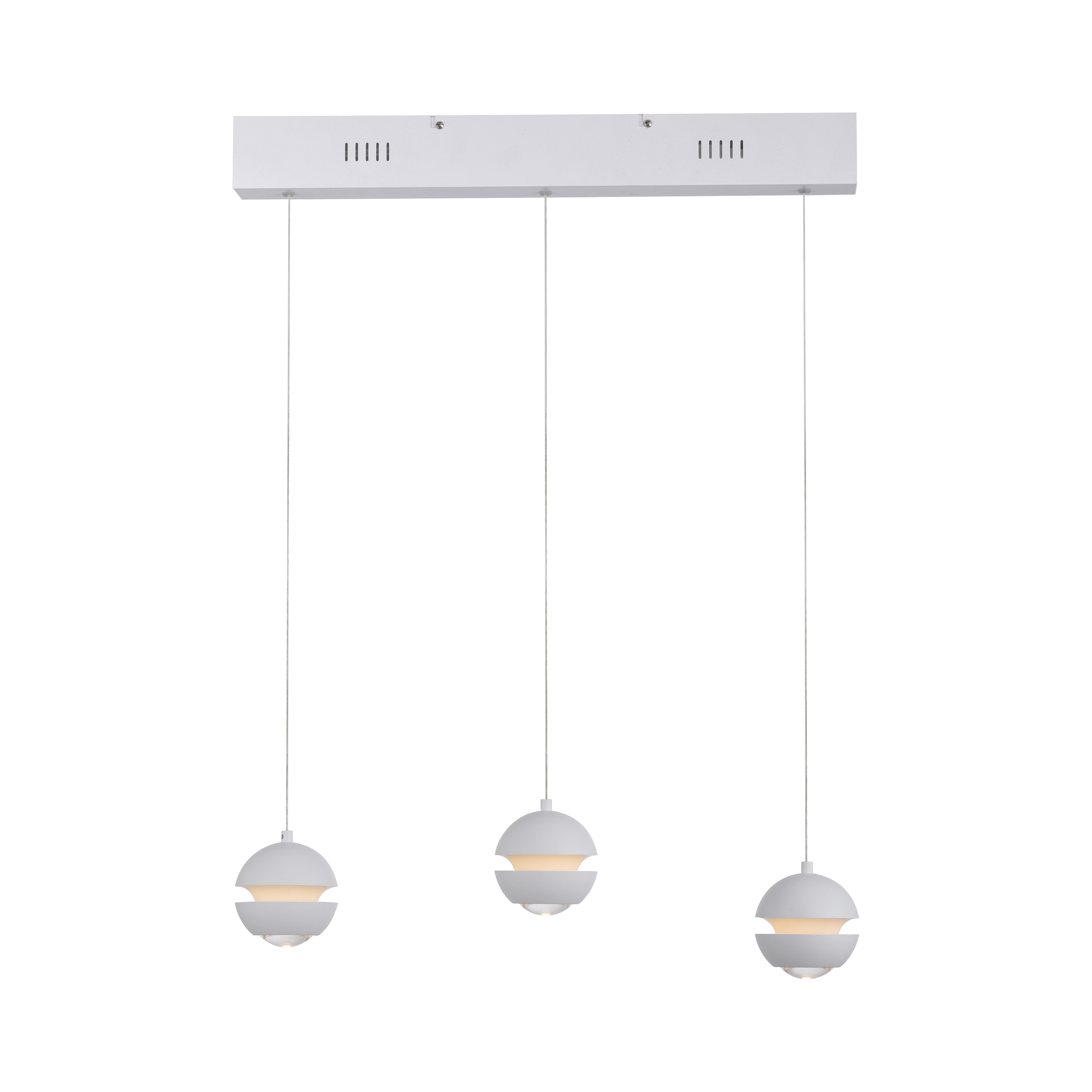 SCHÖNER WOHNEN-Kollektion LED-Pendelleuchte LINI in Weiß, Pendellampe, drei Licht, Hängeleuchte, modernes Design, weiß, Metall