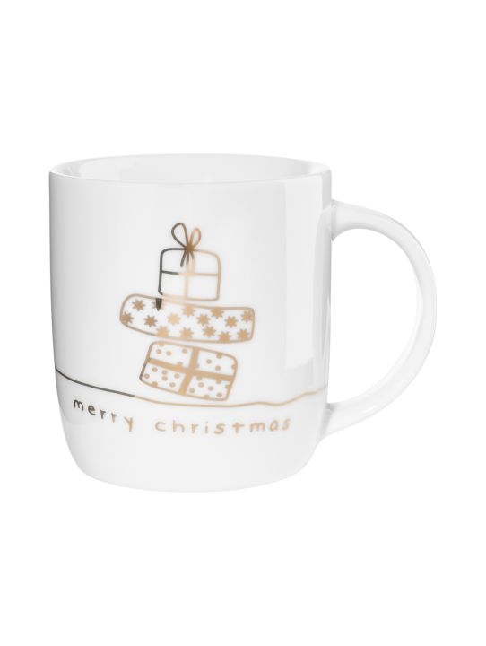 ASA-Selection Henkelbecher Linia in Farbe weiß glänzend ASA-Selection Henkelbecher Linia in Farbe weiß glänzend, Tasse, Weihnachtsdesign, Keramik, Weihnachtsgeschenk, Merry Christmas