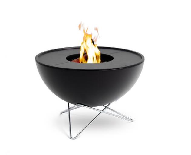 Plancha-Grillset tief BOWL 57 in Durchm. 57cm, H41cm, Feuerstelle, Feuerschale, Kugelform, Metall, Stahlbeine