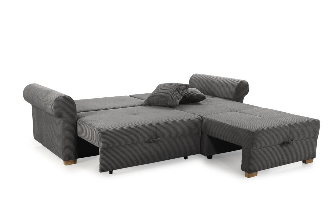 JOB Ecksofa LIST ca. 248x161cm in Stoff Cord grau