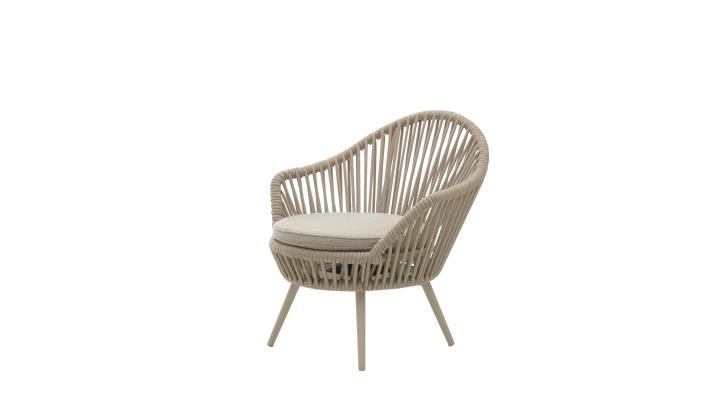 Interliving Lounge Drehsessel IL7015 in Rope natur grau mix/Gestell Aulminium taupe, Moebel, Stuhl