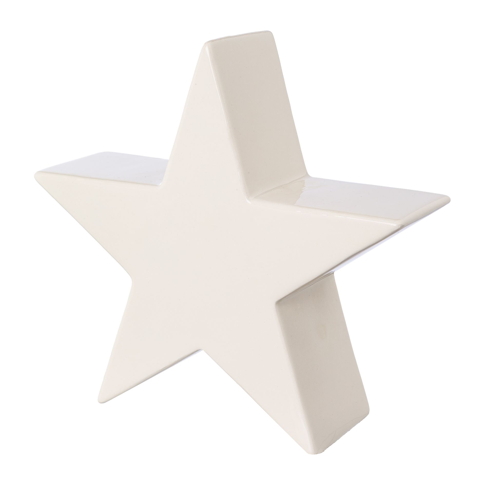 Porzellan Deko Stern BRUNO in Weiss, Sternsymbol, Symbol