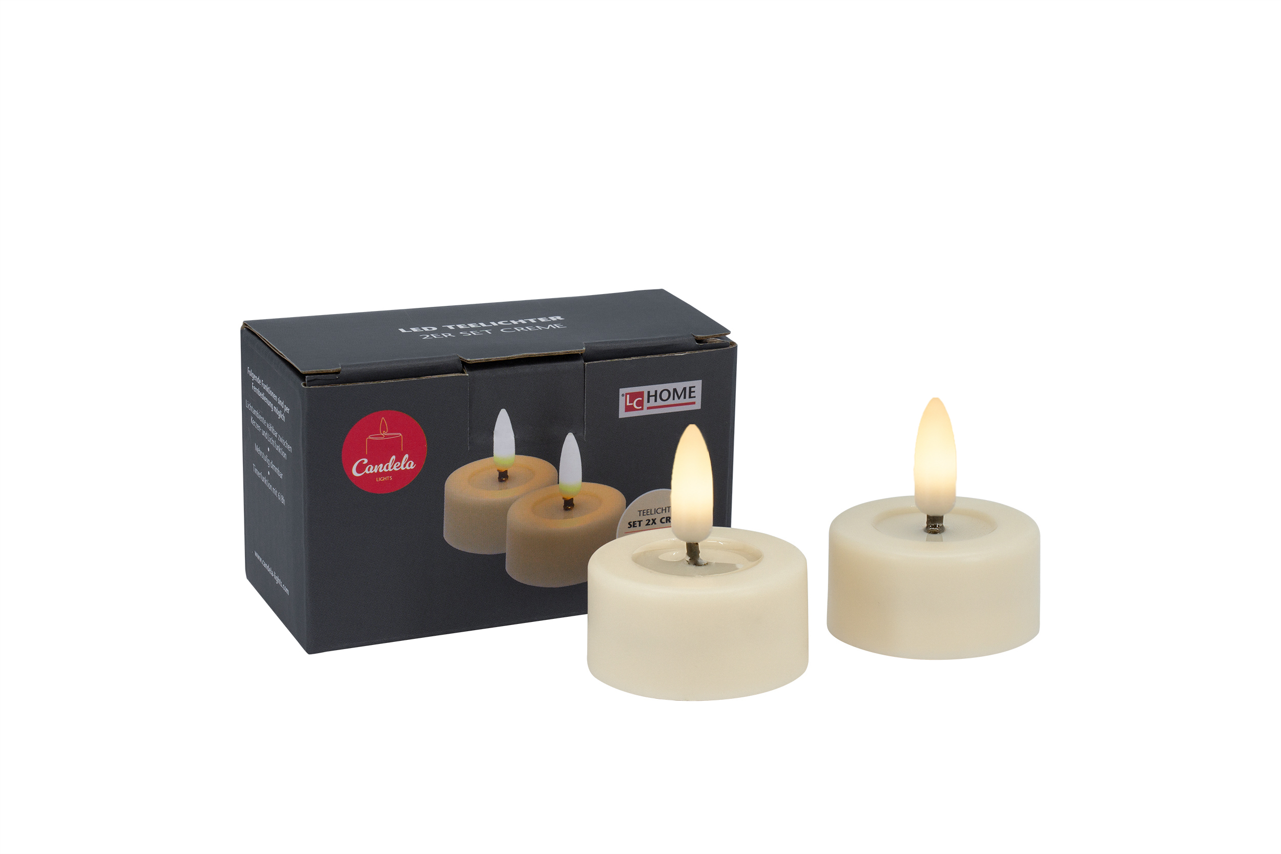 LED-Teelicht 2er-Set BASIC in Beige L.C. Wholesaler LED-Teelicht 2er-Set BASIC ca. Ø 4,5, H 2,5cm in Kunststoff cream, 4.5x2.5cm